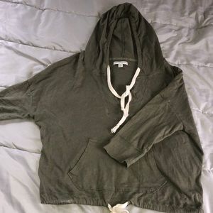 Cropped Cinch Bottom Hoodie